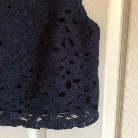 Navy blue crochet blouse & skirt set - Picture 2 of 5